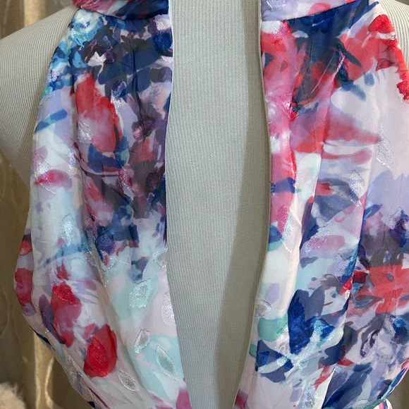 Donna Karan Asymmetrical Floral Dress - Red, Blue, White - Picture 16 of 16